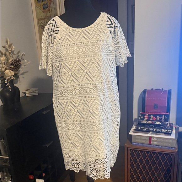 Madewell Dresses & Skirts - Madewell Ivory Geometric Lace dress